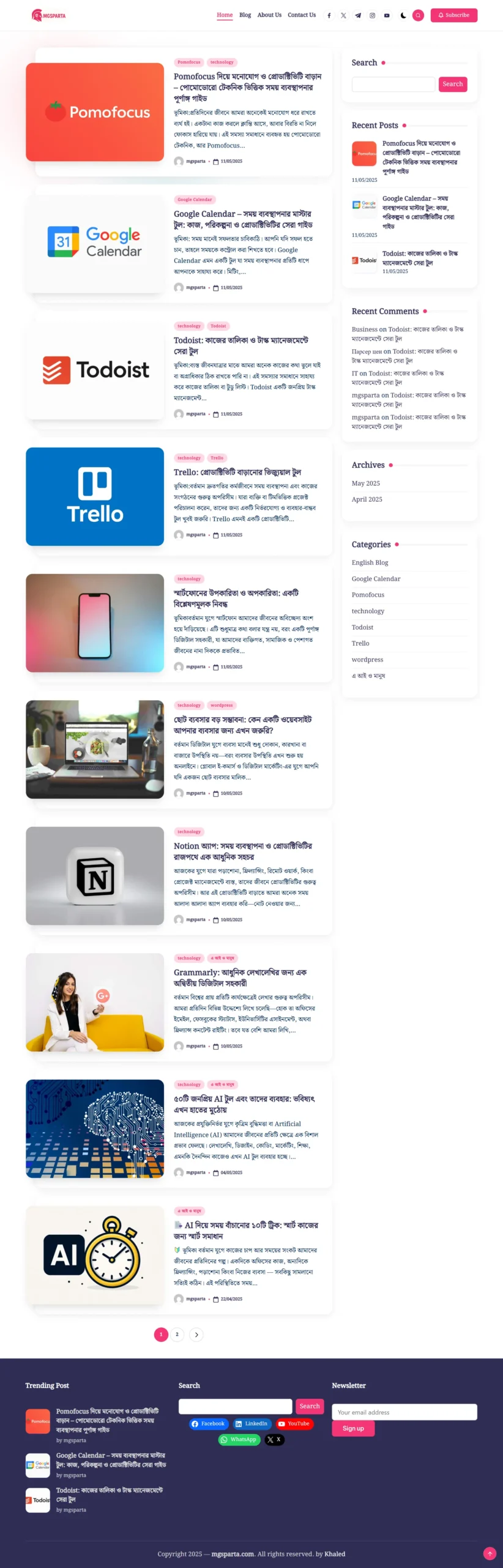 Productivity & Tool Blog Website